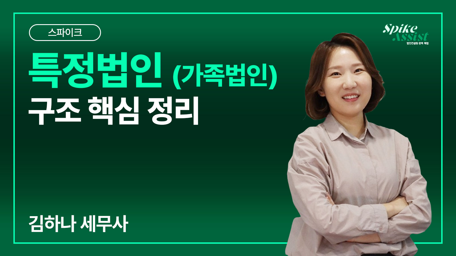 컨설팅 스파이크 과정 – 특정법인 (가족법인) 구조 핵심 정리